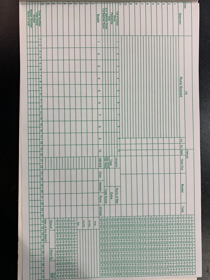 cricket score sheet for kids