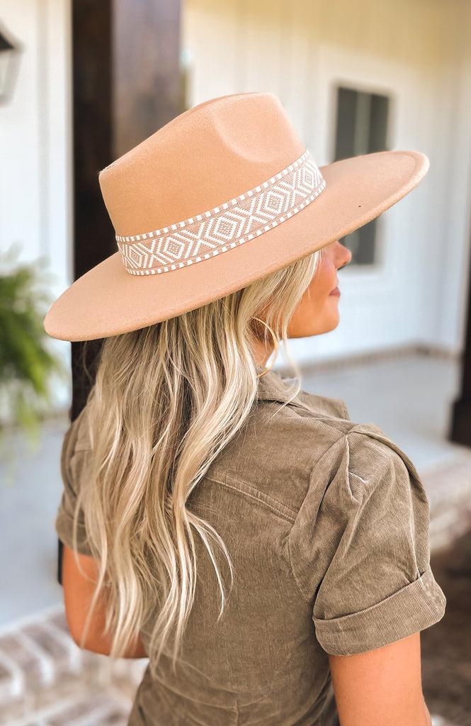 Phoenix Wide Brim Hat - Tan - Southern Trends Boutique 