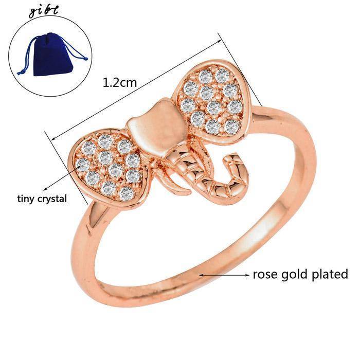 Dainty Elephant Ring (Rose Gold or Platinum Plated) - Available in 4 s ...