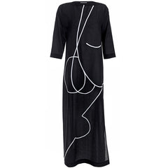 BLACK CAFTAN-DRESS WITH IRMA APPLICATION