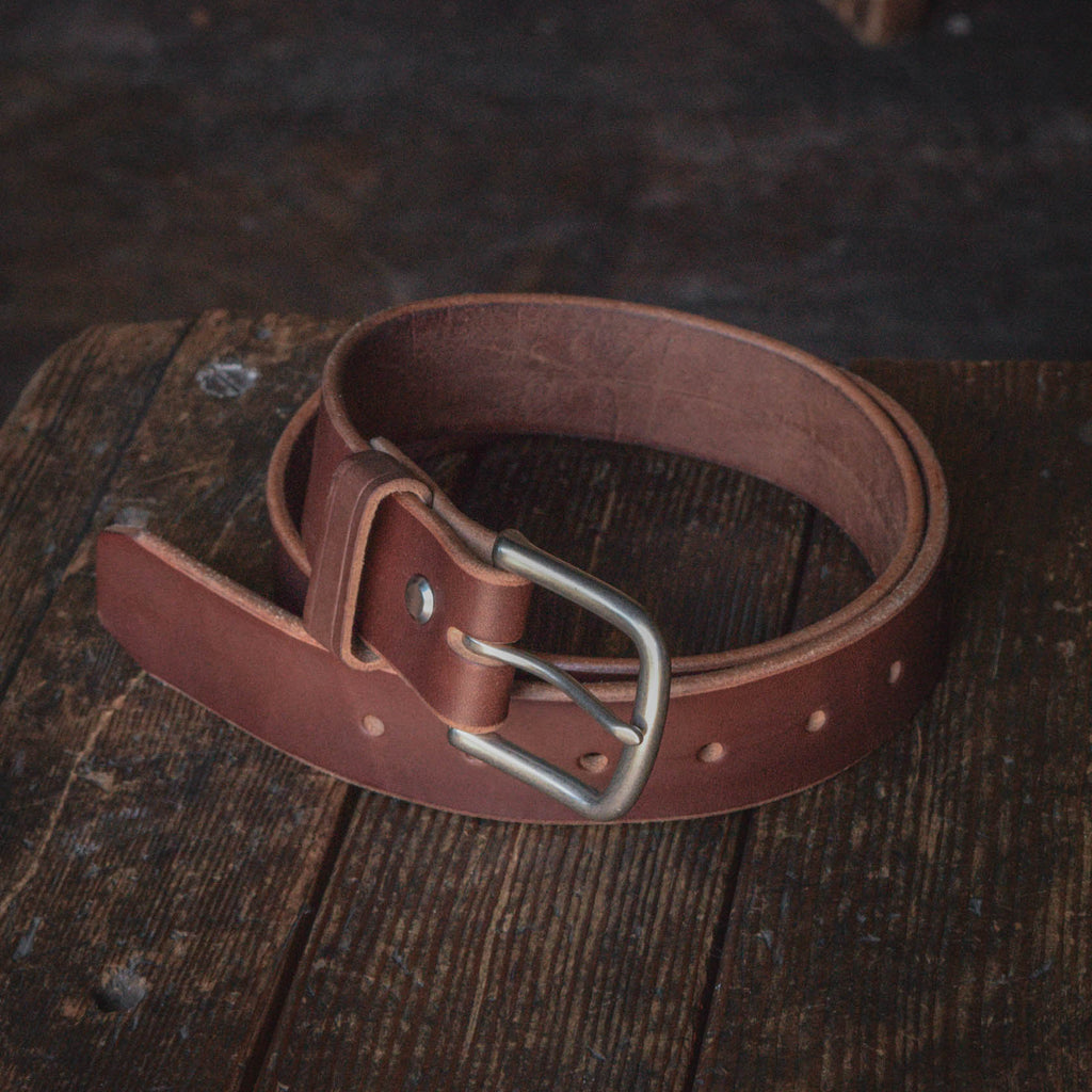 Latigo Brown Thick Leather Belt, USA made durable heavy duty belt ...
