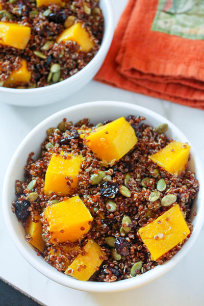 butternut squash quinoa cranberry salad vegan gluten free dairy free