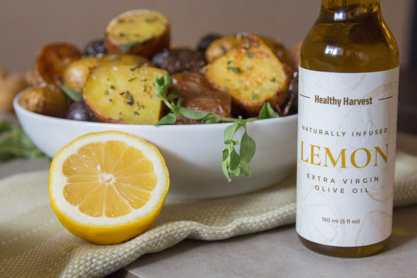 lemon herb roasted potatoes with lemon olive oil