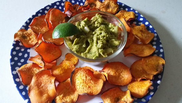 homemade healthy olive oil baked sweet potato chips