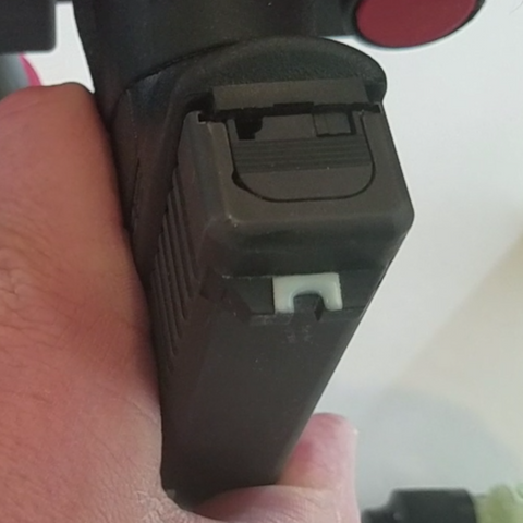 Glow in the dark sights paint on rear sight