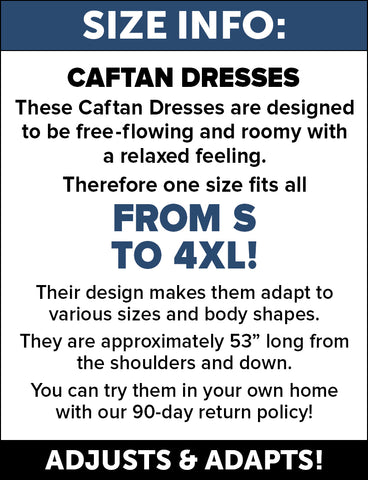 Caftan size chart