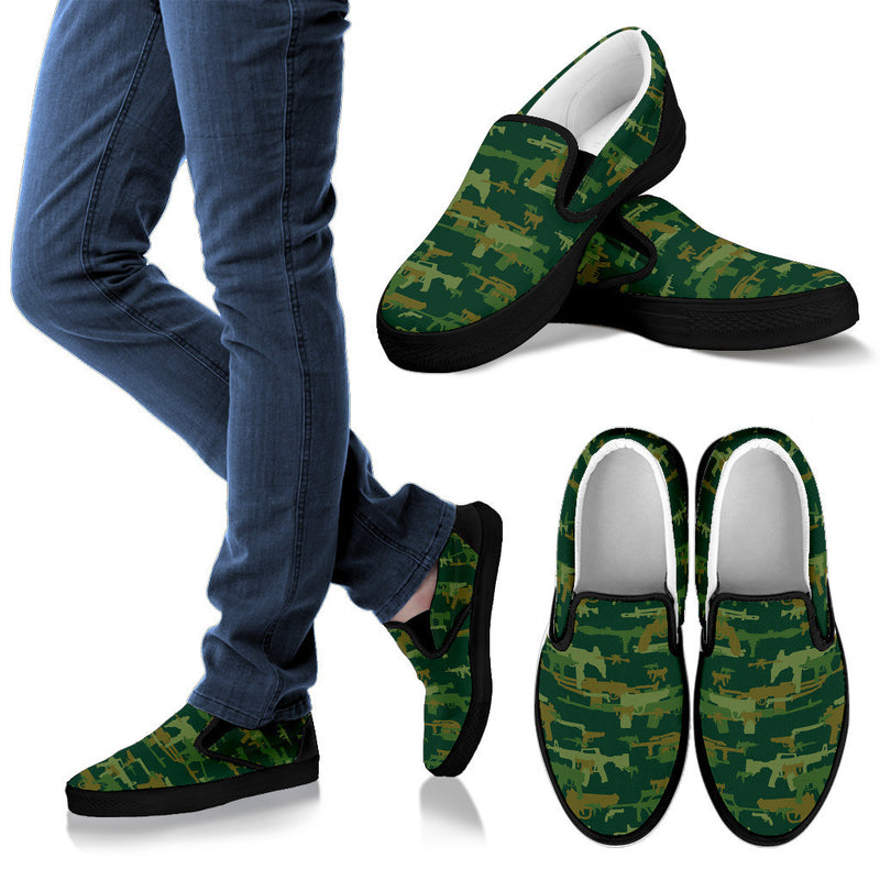 Rifle Camo Woodland Womens Slip On 