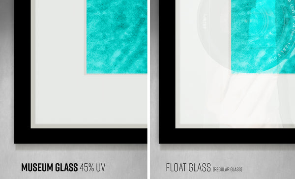 Museum Glass 45% UV protection vs. Float Glass