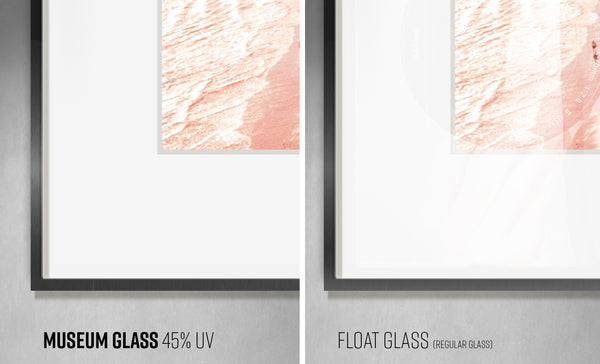 Museum Glass 45% UV protection vs. Float Glass