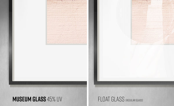 Museum Glass 45% UV protection vs. Float Glass