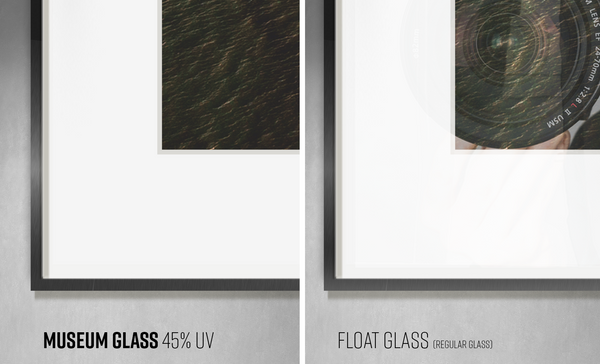 Museum Glass 45% UV protection vs. Float Glass