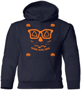 Personalized Creepy Nerd Pumpkin Halloween Costume Youth Pullover Hoodie - DNA Trends