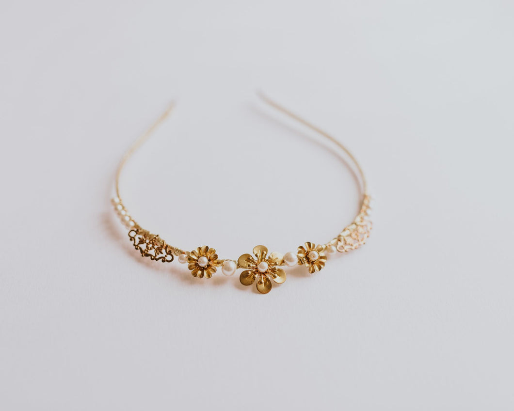 gold flower crown