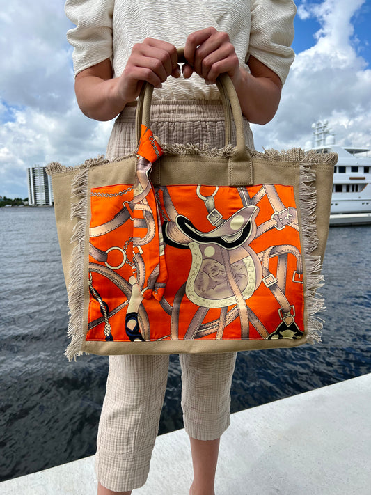 Tote Bag / Purple / Orange Tiger – Stacy Bradley Design