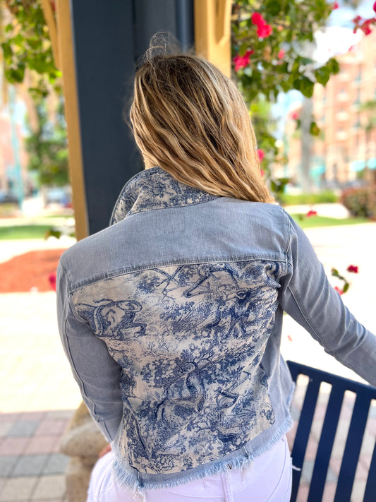 The Light Denim Jacket / Green Leaf Hydrangea – Stacy Bradley Design