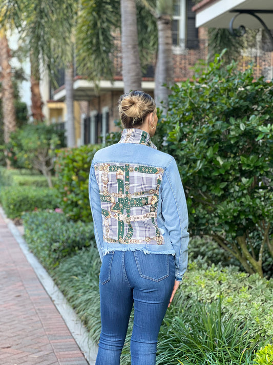 The Light Denim Jacket / Green Leaf Hydrangea – Stacy Bradley Design