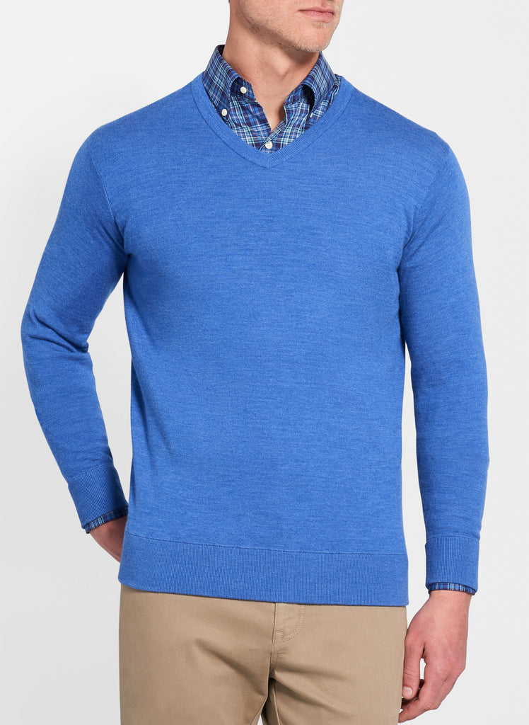 v neck sweater with collared shirt