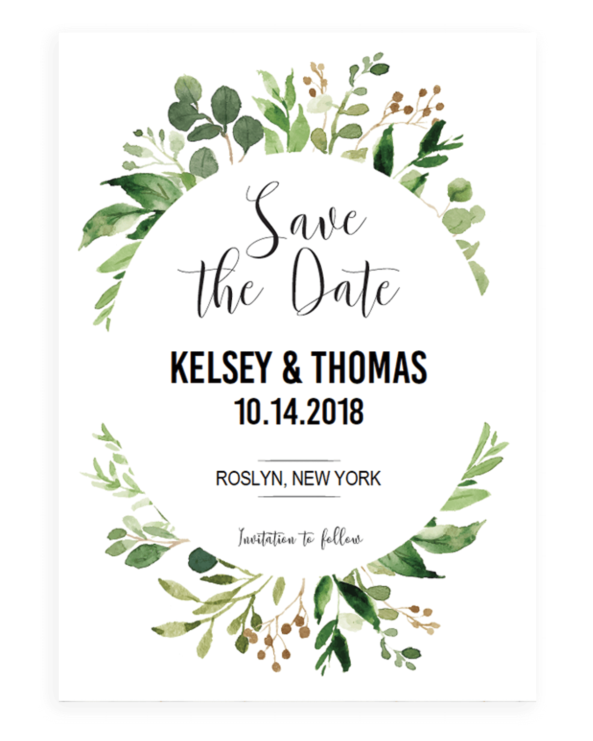 Rustic Greenery Botanical Wedding Invitation Pwif009 Pro