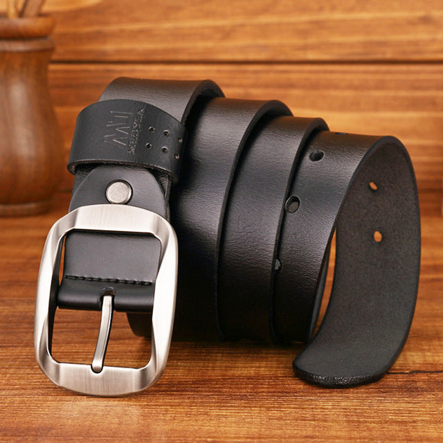 Belt Cowhide Genuine Leather For Men Strap Male Jeans Buy It Now