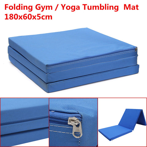 180x60x5cm Multifunctional Oxford Blue Folding Gym Mat Gymnastics