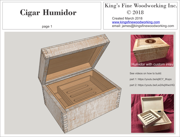 Cigar Humidor Woodworking Plans – King's Fine Woodworking Inc