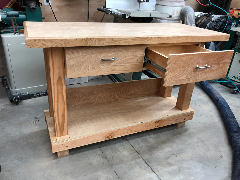 Basic Workbench With Drawers 3d Plans King S Fine Woodworking Inc