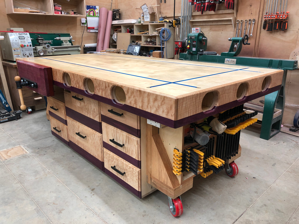 Extreme Torsion Box Assembly Table and Outfeed Workbench 