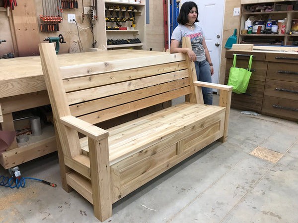 Garden Bench with Storage – King's Fine Woodworking Inc
