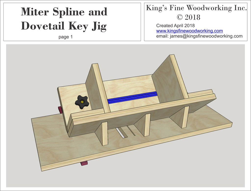 Woodworking table saw spline jig plans Main Image