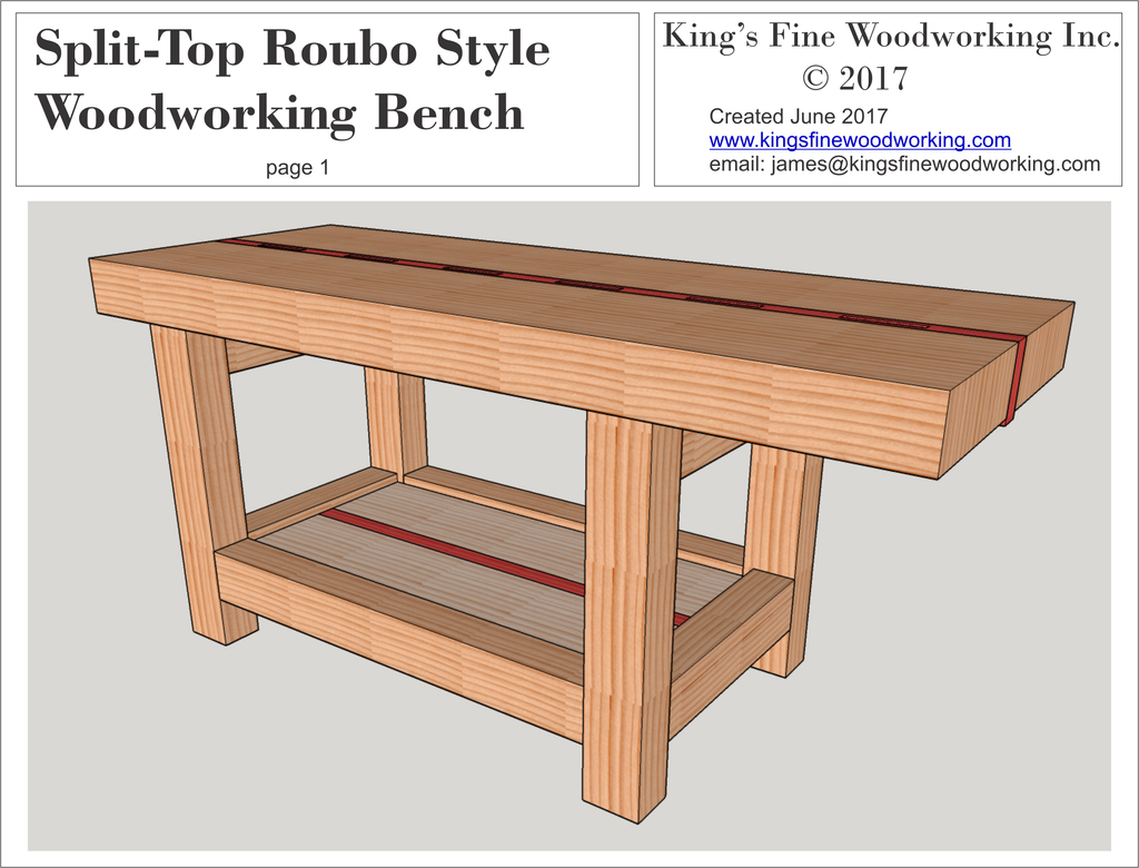 Split-Top Roubo Woodworking Bench King s Fine 