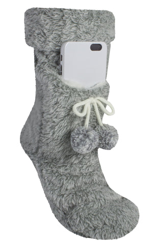 Fluffy Phone Pocket Slipper Sock - MinxNY.com