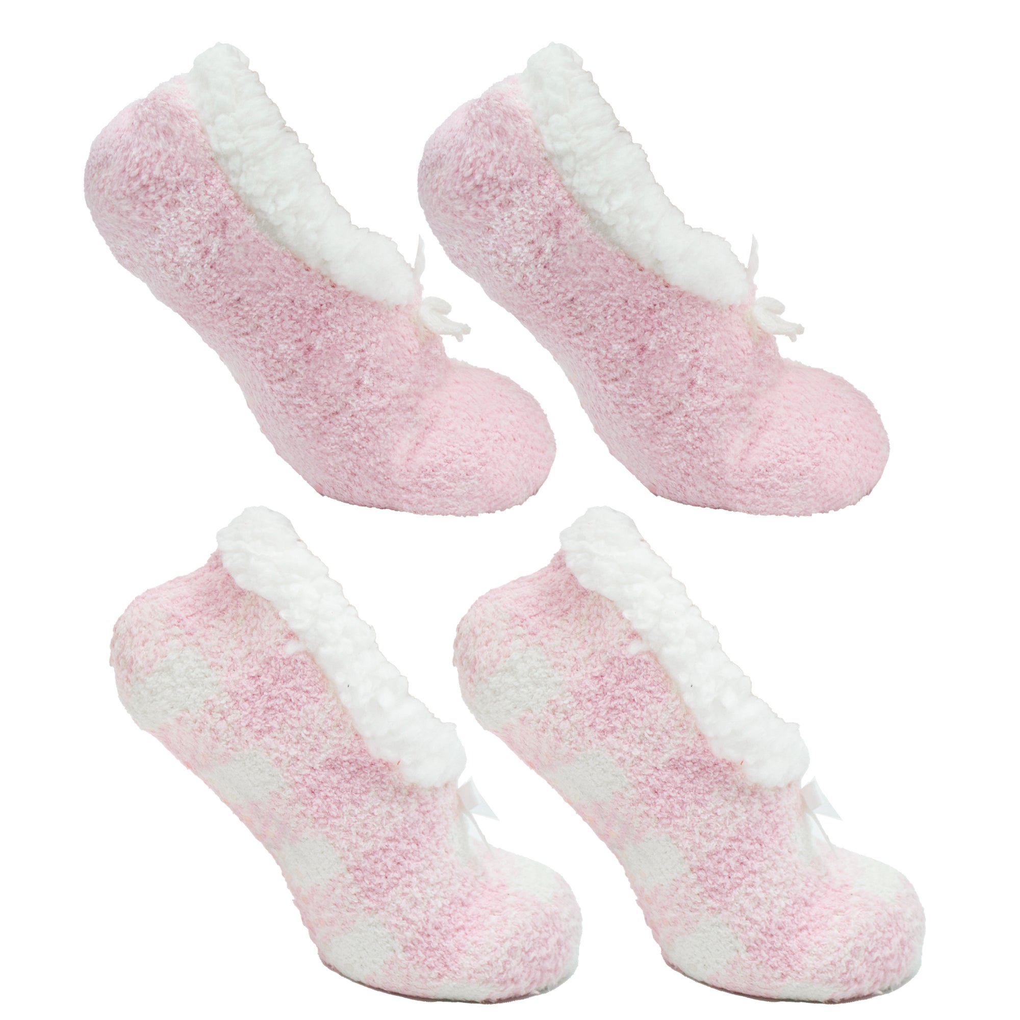 Women's Pastel Shea Butter Socks w/ Grippers - Light Pink