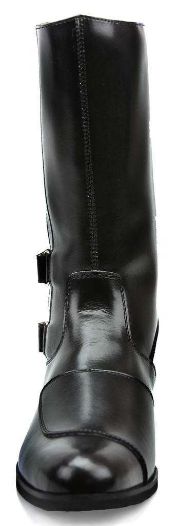 men's calf high leather boots