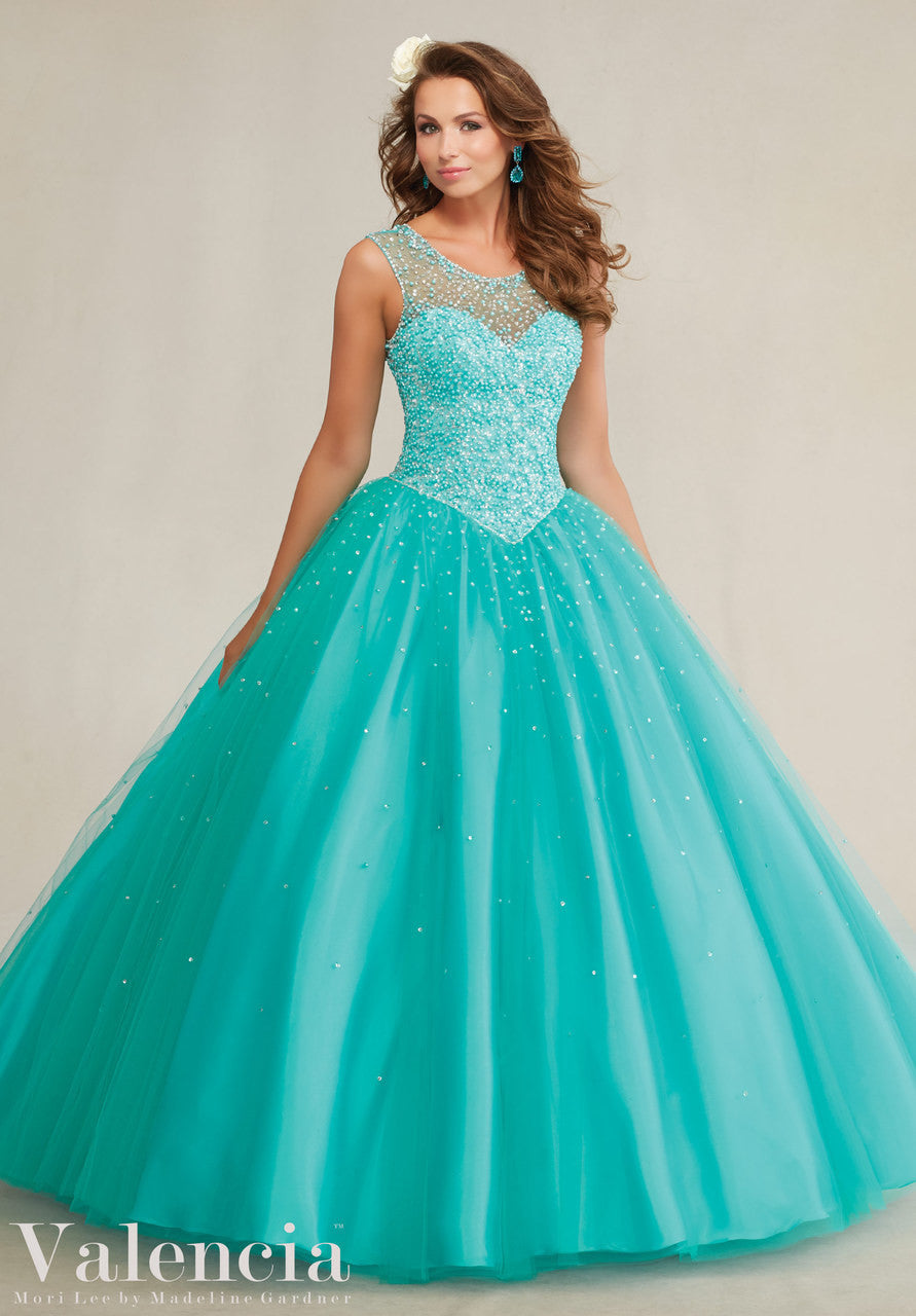 Beaded Tulle Ball Gown  Style Quinceanera  Dress  Rina s 