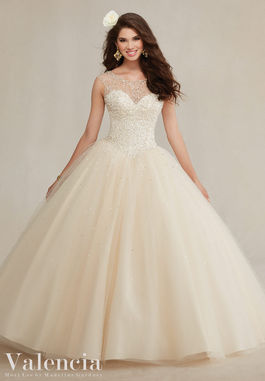 Beaded Tulle Ball Gown  Style Quinceanera  Dress  Rina s 