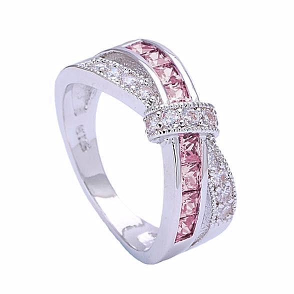 Pink Cancer Awareness Band Ring