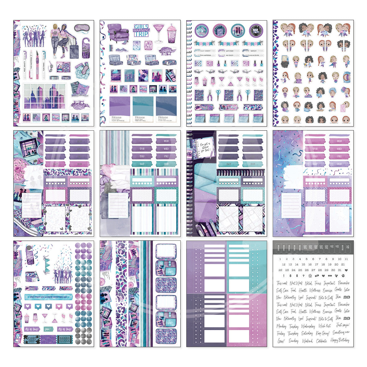 Book Stack Turquoise Foiled Planner Stickers – The Sticker Party