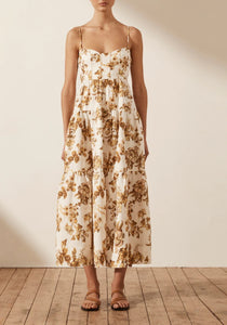 Nonothing |Premium Linen blend slip maxii  dress in floral print