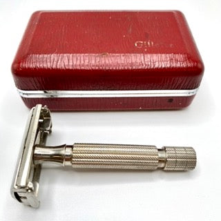 1954-55 Gillette Junior Aristocrat #58 Set in Leatherette Case with Gillette Blue Blades - Made in England