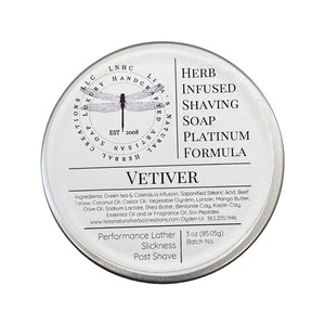 Lisa's Natural Herbal Creations - Vetiver - Herb Infused Shaving Soap - Platinum Formula