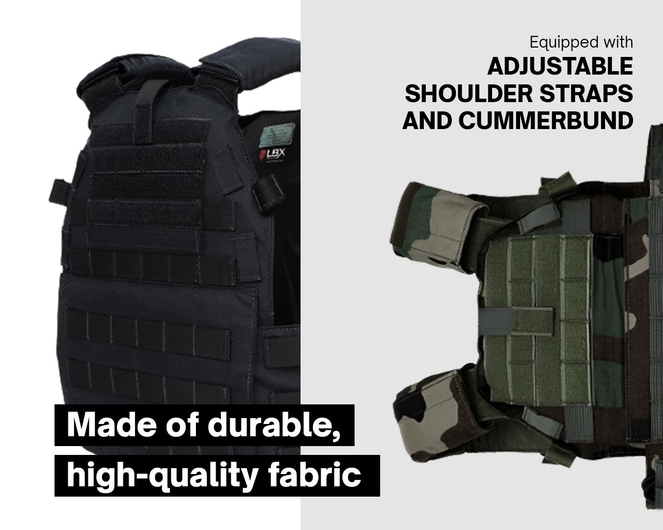 Equipped with adjustable shoulder straps and cummerbund