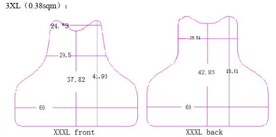 3XL size bulletproof vest sizing guide