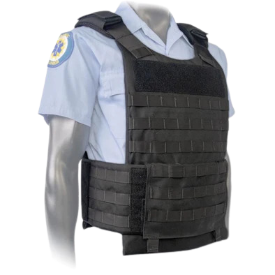 Mannequin wearing a plate carrier vest