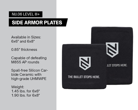 NIJ.06 Level III+ Side Armor Plates capable of defeating  M855 AP rounds