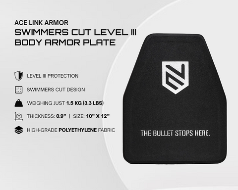 ACE LINK ARMOR SWIMMERS CUT LEVEL III BODY ARMOR PLATES Specs