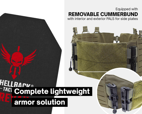 Shellback active shooter kit tactical banshee rifle plate carrier equipped with removable cummerbund