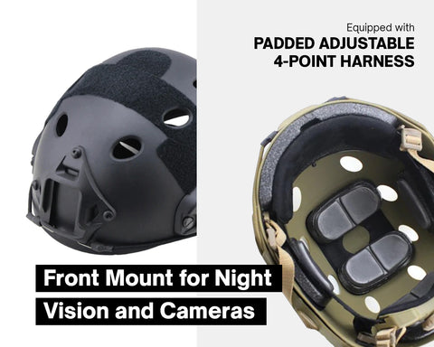 Chase Tactical Lightweight Non-Ballistic  Bump Helmet's Front Mount for Night Vision  and Cameras