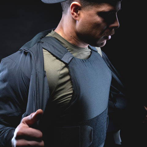 Man wearing the PGD Alpha bulletproof vest