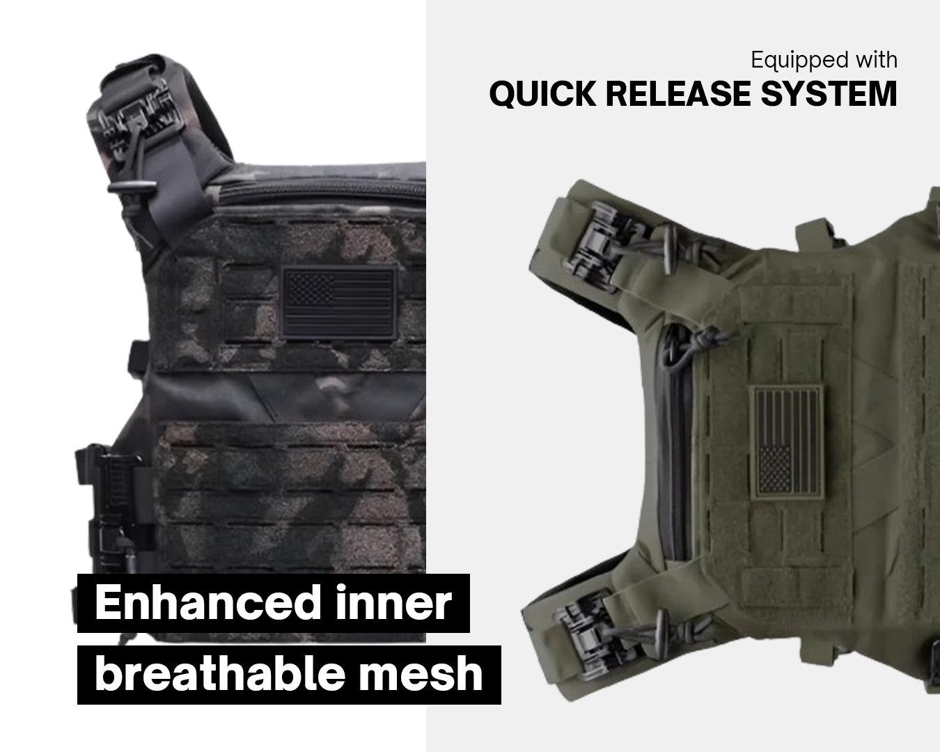 Tacticon Armament Battlevest Elite Plate Carrier equipped with quick release system
