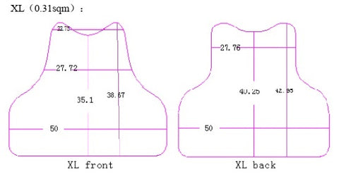 XL size bulletproof vest sizing guide